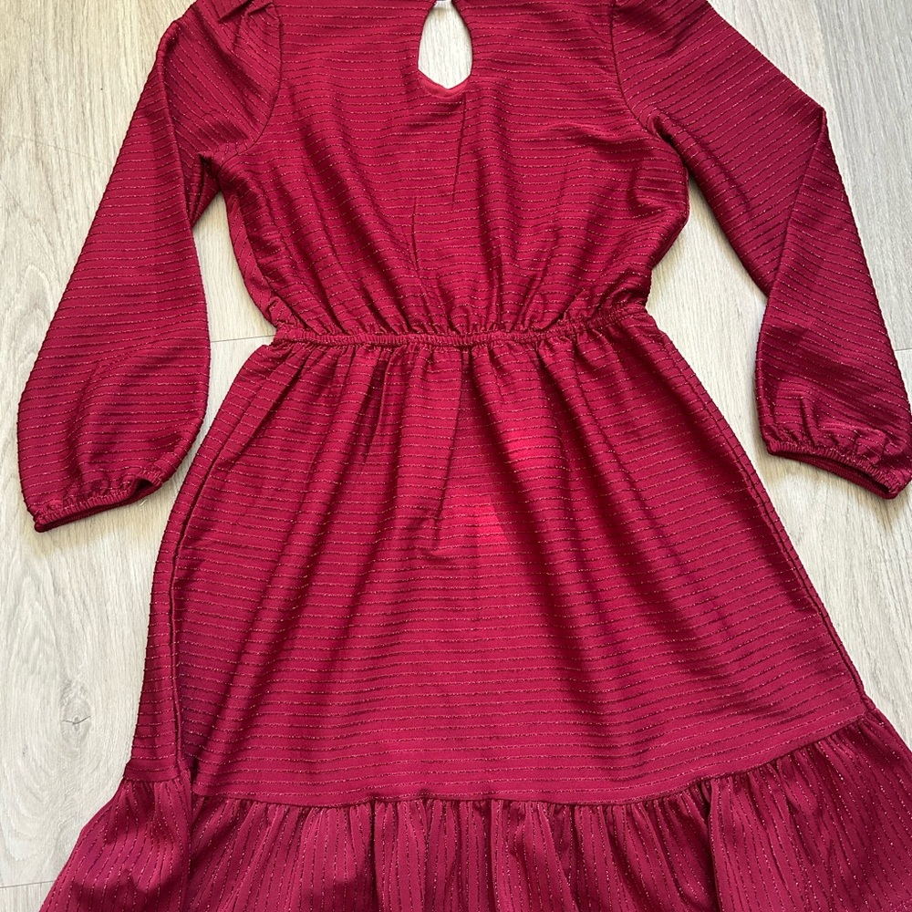 Charming Wine Red Kids holiday Dress - Picture 3 of 4